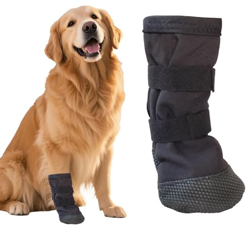Dmrbiy Dog Paws Recovery Shoe,Verstellbar Hundeschuhe Pfotenschutz Outdoor,rutschfest Und Gegen Lecken Pfotenschutz Hund Verletzung,Verhindert Das Lecken Verletzter Stellen,Schwarz (S)