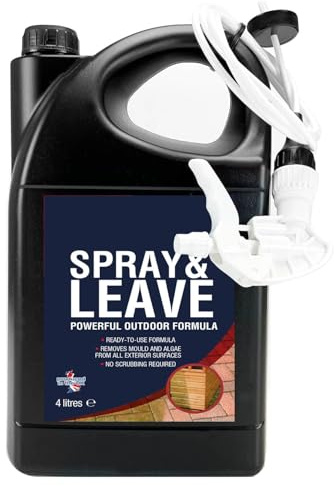 Spray & Leave Powerful Outdoor Cleaner 4l - Designed to Clean Mould, Algae and Everyday Dirt Away From the Affected Areas - Ideal for Paths, Patios, Driveways