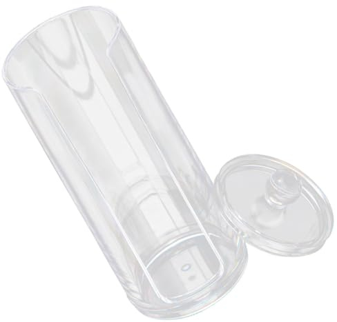 Healifty Contenedor Transparente para Bastoncillos de Algodón y Discos Desmaquillantes Ranura, Plástico Bordes Pulidos, Organizador Moderno para Baño y Tocador