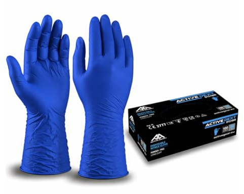 Generico Guanti Monouso in Lattice Active Dext D1650 Alto Spessore Extra lunghi 30 cm Taglia L | 50 Pz.