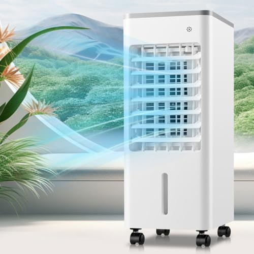 Portable Air Conditioning Unit AC Air Con Conditioner Cooler On Wheels with Cooling Fan & Humidifier 8H Timer 3 Speeds 90°Oscillating Evaporative Air Cooler for Home Office Bedroom