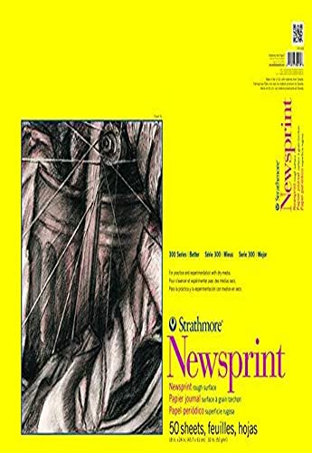 Strathmore 307-818 300 Series Newsprint Pad, 18x24 Tape Bound, 50 Sheets