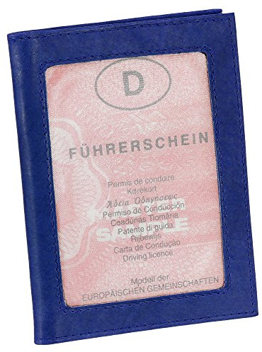 Branco Leder Ausweisetui Ausweishülle Kreditkartenetui Ausweismappe Kartenetui KFZ Mappe Etui Farbe Royalblau