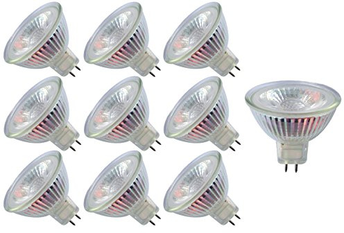 Trango 10er Set MR16-NT3 LED Leuchtmittel mit MR16 Fassung zum Austausch von herkömmlichen Halogen Leuchtmittel MR16 I GU5.3 I G4 I 12 Volt 3000K warmweiß Glühlampe, LED Reflektor Lampe32,99