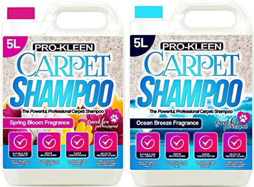 Pro-Kleen Professional Concentrate Carpet Shampoo - Spring Bloom and Ocean Fresh Fragrances - Works With all Machines