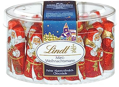 Lindt Mini-Weihnachtsmann 20x10g - 20 Mini Weihnachtsmann Hohlfiguren aus edler Alpenmilchschokolade