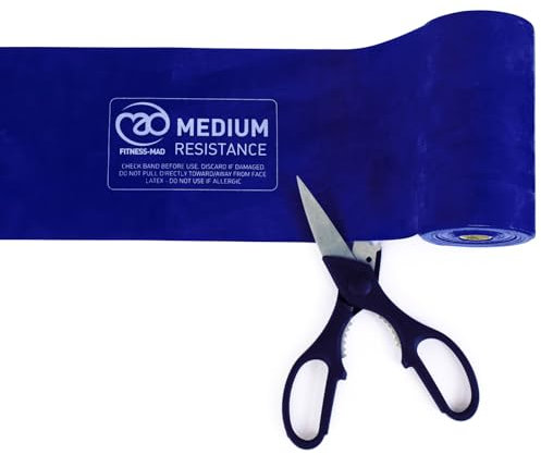 Fitness Mad Resistance Band Roll | 15m Long Workout Band for Stretching, Rehabilitation & Resistance Training | Home or Gym Workouts | 3 Strengths Available, 15m x 15cm