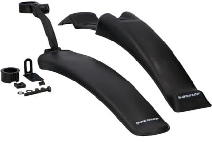 Dunlop Schutzbleche Mountainbike - 24/ 26 - Verstellbar - mit Montagezubehör - Schwarz