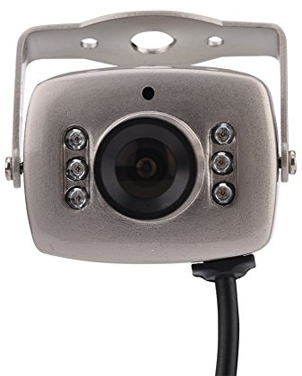 VBESTLIFE Mini CMOS Cámara de Seguridad de Visión Nocturna 6LED con Cable Cámara Exterior de Vídeo Digital Imagen Full HD PAL/NTSC para Casa,Supermercado,Hogar(PAL)