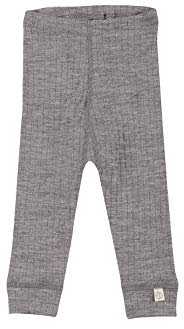 Dilling Rippstrick Leggings für Babys aus 100% Bio-Merinowolle Graumeliert 80