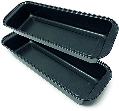 MGE - 2x Molde de Horno Plumcake - Molde Rectangular - Molde para Pan - Molde de Pan Rectangular - Molde de Horno para Bizcochos, Brownies, Pasteles, Pan - 35 cm - Set de 2