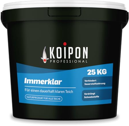 KOIPON Immerklar 25 kg Teichklärer gegen Schwebealgen & trübes Wasser | Bindet Schwebealgen & Trübstoffe für dauerhaft klares Wasser – natürlicher Teichklärer für den Gartenteich