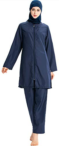 TianMaiGeLun muslimska badkläder för damer modesta islamiska strandkläder med Hijab full täckning muslimska baddräkter burkini badkläder sportkläder (N2, 2XL)