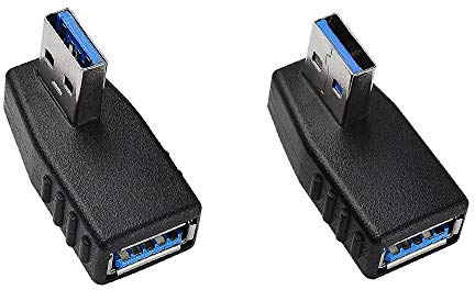 TANCUDER 2 Pcs Adattatore USB 3.0 da 90 Gradi Connettore USB 90 Gradi Maschio Femmina Adattatore USB ad Angolo Retto Compatibile con Tutti Dispositivi di Interfaccia USB