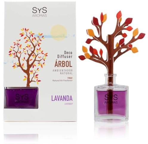 Ambientador Lavanda - Árbol Decorativo - 90 ml - SYS Aromas | Fragancia Duradera Lavanda - Aromatizador de Hogar, Oficina y Baño - Hecho en España