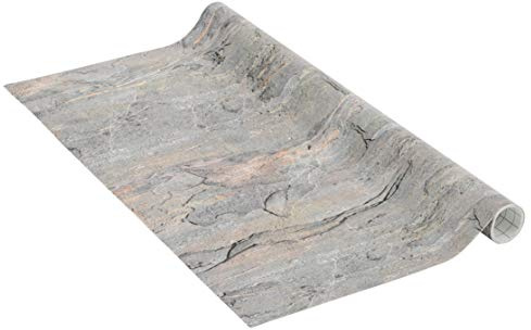 Klebefolie Rusty Stone Steinoptikfolie, Dekofolie, Möbelfolie, Tapete, selbstklebende Folie, PVC, ohne Phthalate, grau, 45cm x 1,5m, Stärke 0,095mm, Venilia 54725