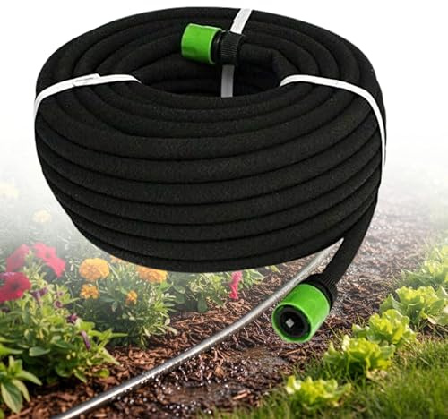 ADEPTNA 30 Metre Flexible Soaker Hose Pipe for Lawn Garden Watering Hose Irrigation Hose Watering Pipe – Fits Any Garden Area