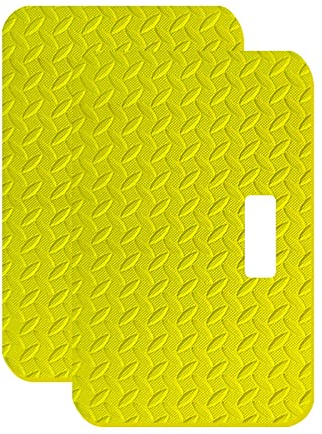 QFFL Mehrzweck-Kniepolster mit Griff, Garten Knieschoner, Ergonomische Komfortmatte Aus Extra Dickem Eva-Schaum, für Gartenarbeit, Sport, Yoga, Zuhause, 2er Pack (Color : Yellow)