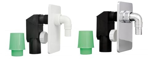 Washing Machine - Waste Pipe - Drain Trap - Dishwasher - Self Cutting Out Nozzle Valve H (Chrome) Chrome