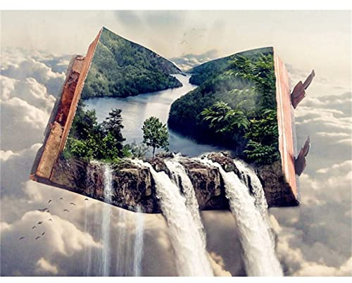 Trayosin Diamant Painting Bilder Wasserfall,Landschaft Daiments Painting Mit Diamond Painting Zubehör,Diamond Painting Bilder Für Indie Aesthetic Room Decor (40x30cm)