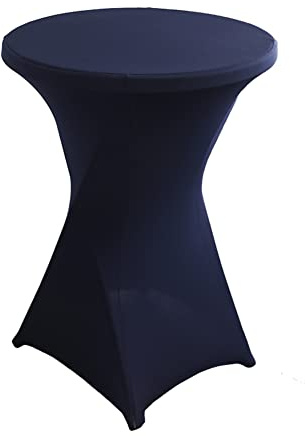 Stretch Stehtisch Hussen Spandex Stehtischhussen (Marine, 1er Ø 60-65 cm) | Bartische Hochzeit Erstärkung im Fußbereich Rund Tischdecke für Bistrotisch Cocktail-Party