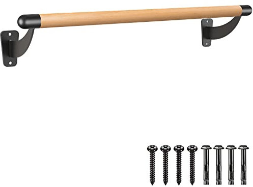 SELEWARE 130.9CM langes Ballettstange,Ballet Barre aus Holz,Ballettstange für zuhause-Wandmontage-Stangensystem für Zuhause oder im Studio, Stangenbewegungen, Körperdehnung, 1.5 Zoll Durchmesser