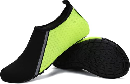SAGUARO Scarpe da Scoglio Uomo Donna – Scarpette da Mare Antiscivolo Leggere in Tessuto Elastico, Asciugatura Rapida per Spiaggia, Piscina, Surf e Immersione Verde Brillante Gr. 46/47 EU