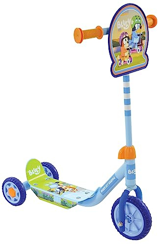 Bluey Trottinette à 3 Roues pour Enfants | Édition Deluxe sous Licence Officielle avec Autocollants passionnants | Cadre en Acier Robuste et pneus Anti-crevaison | Hauteur du Guidon réglable | À