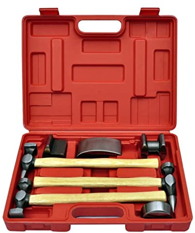 7-teiliges Reparatur-Set für Auto-Karosseriehammer und Dolly Dellen-Reparatur-Set. Lieferumfang: