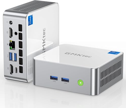 GMKtec Mini PC Intel i5-12450H Processor (Turbo 4.4 GHz) 32GB DDR4 1TB M.2 NVMe SSD i226v NIC Mini Computers, USB 3.2, Type-C/WiFi 6, BT5.2, RJ45 2.5G/ 4K Triple Display Desktop PC