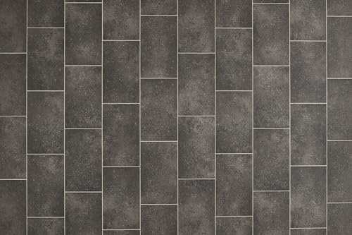 Misento PVC Bodenbelag - Stabparkett - PVC Boden Holzoptik - Vinylboden - hohe Trittschalldämmung - zuschneidbar und einfach zu verlegen 200 x 300 cm Anthrazit