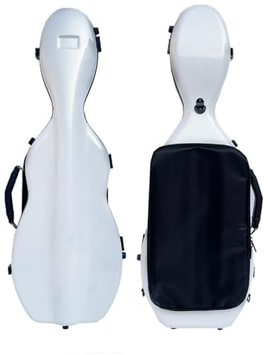 LANDTOM Funda de violín de fibra de carbono 4/4 de tamaño completo, mochila para violín con correas dobles para el hombro, resistente a la presión y al desgaste, funda de violín transportable por aire