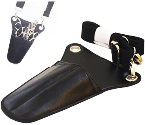 Luxylei Borsa Professionale per Forbici Cintura in Pelle di Vacchetta Borsa per Parrucchiere Borsa per Strumenti per Parrucchiere per Barbiere con Tracolla per Parrucchieri