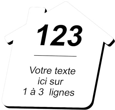 DELTA-SIGNALETIC.COM Selbstklebendes personalisiertes Gravurschild für Namen und Briefkastennummer in Form eines Designerhauses weiß schwarz Schriftformat 5x5 cm