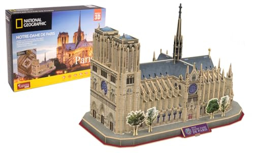 EXPLORA - Notre Dame De Paris - 3D-Puzzles - 540202-128 Teile - Historisches Denkmal - Level 5 - Ohne Kleber oder Schere - Paris - BAU - National Geographic Lizenz - Ab 8 Jahren