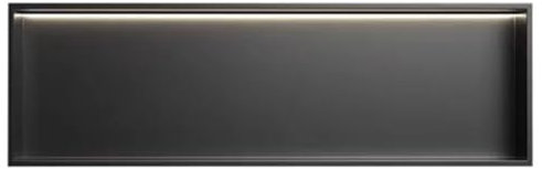 Nischenregal für Badezimmer, Dusche, Edelstahl, modernes Metall-Finish, keine Fliesen erforderlich, 72 x 32 x 12,5 cm, Schwarz