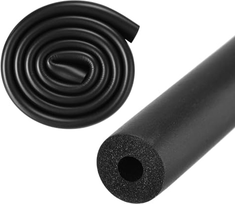 M METERXITY Rohrisolierung Schaumstoffrohr, 6mm 1/4 ID 16mm 5/8 OD 1m Länge, weicher flexibler Schaumstoffschlauch Rohrisolierung für Griffunterstützung/Gitarrenständer/ [Schwarz]