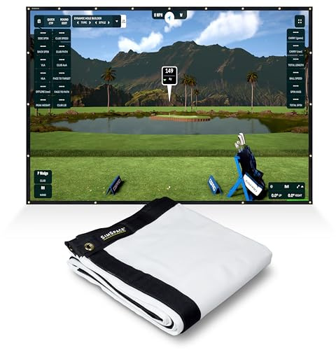 SimSpace Golf-Schlagleinwand – weiße Projektor-Leinwand für Golfsimulator für Zuhause, robuster und langlebiger Bildschirm, Golf-Simulator-Bildschirm, HD-Projektor-Leinwand für Golf-Übung