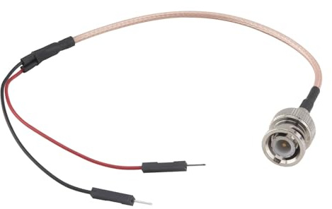 YILIANDUO BNC Test Leads BNC to DU Pont Splitter Cable 28CM (Red+Black) | 50 ohm BNC Male to Dual 2Pin DU Pont Test Connector RG316 Cable with 2.54mm DU Pont Male Pigtail Wire Test Leads Cable