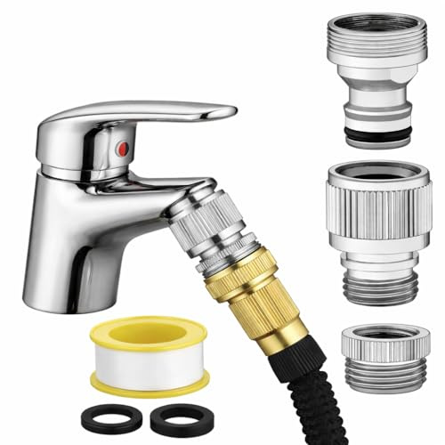 Adaptador de conexión rápida para grifo de fregadero, adaptador de acoplamiento a presión para manguera de jardín, compatible con lavavajillas, lavadora, manguera de ducha, accesorio de baño de
