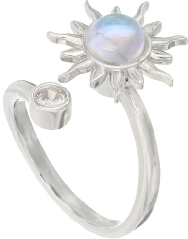 VALICLUD Sonnenblumenring Zappelringe Gegen Angst Für Frauen Ringe Für Jugendliche Mädchen Anti-angst-ring Modeschmuck Für Teenager-mädchen Modering Angst Klingelt Ringschmuck Silver Kupfer