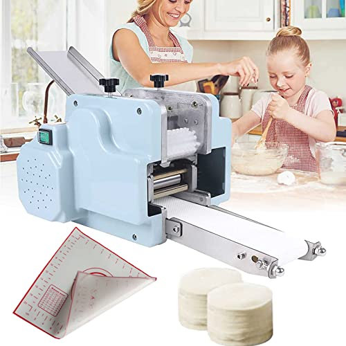 Electric Commercial Dumpling Skin Machine with 140W Motor and Round Mold for 90mm Dough Processing Includes Face Cushion for 60pcs/Min Production Rate