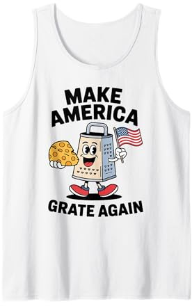 Funny Patriotic Cheese Grater Joke Humor Sarcastic Foodie Tank Top