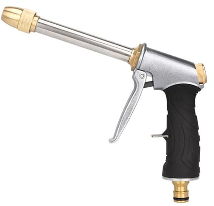 Idropulitrice Pistola, Ugello ad Alta Pressione per Tubo da Giardino con 4 Modalità di Spruzzo, Ugello per Tubo d'Acqua, Manico Lungo in Lega di Alluminio e Bloccaggio Ergonomico per Giardino Auto