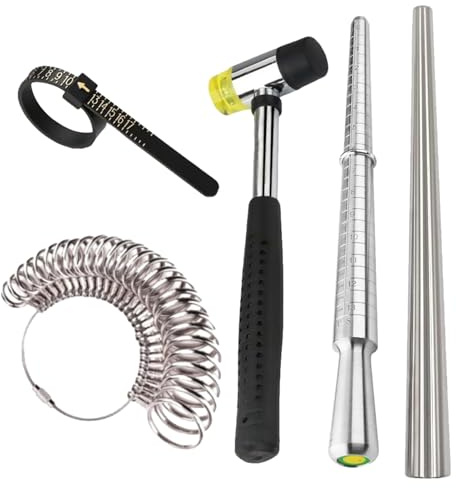 Ringstorleksmätare – smyckesmätare för storleksbestämning, ringdorn | gummihammare finger mätband för män smyckestillverkning hushåll mässor reparation shopping