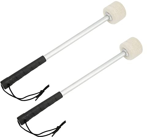 1 Paire de Maillets de Timbale, Baguettes à Tête en Feutre Souple avec Manche en Aluminium et Poignée en Plastique pour Orchestre Symphonique, Maillet de Grosse Caisse