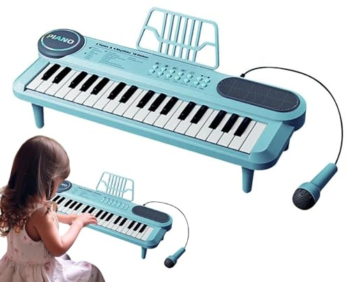 Tastiera elettronica per - Giocattolo con microfono regolabile a 37 tasti, gioco di tastiera musicale con microfono | Giocattolo di apprendimento della musica per ragazzi e ragazze, festa, vacanze