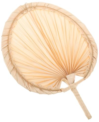 Abaodam Ventaglio Portatile in Foglia di Palma 30x42 Cm Fatto a Mano, Ventaglio Stile Cinese Vintage Manico, Decorazione Estiva da Parete e Accessorio Rinfrescante per Giardino e Spiaggia