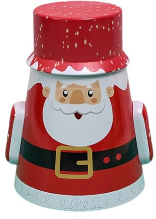 Oxxggkao Latas de galletas de Navidad con tapa para regalar golosinas navideñas, caja de lata para galletas de Navidad, muñeco de nieve, soporte para tarjetas de Navidad