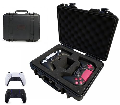 TicEaik Controller Carrying Travel Case for PS5, PS4, Xbox One, Xbox Series X/S, Switch Pro Controller, Hard Shell Controller Protective Case for 2 Universal Controllers